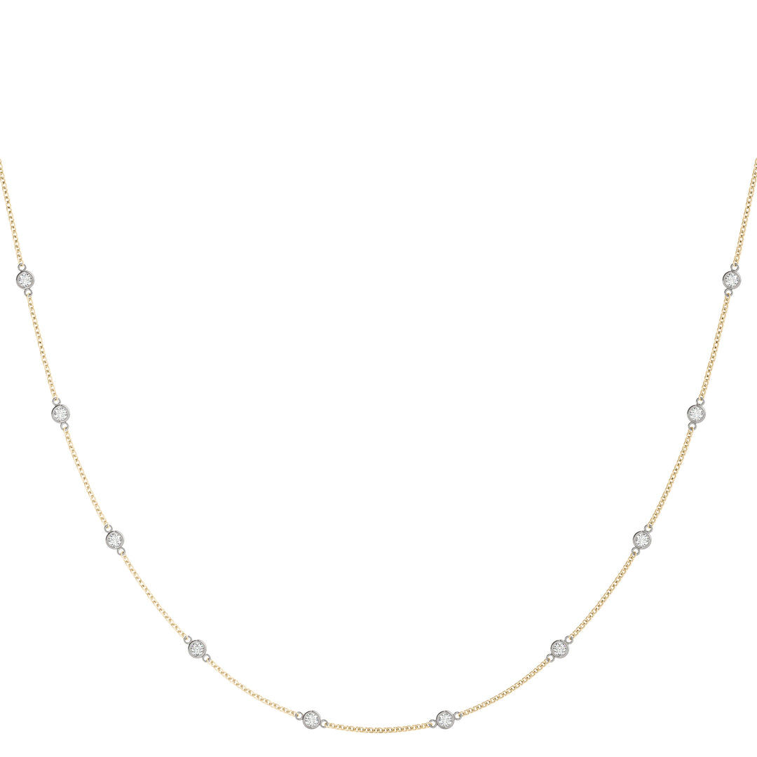 14K Rose Gold 1 ct Diamond Chain Necklace
