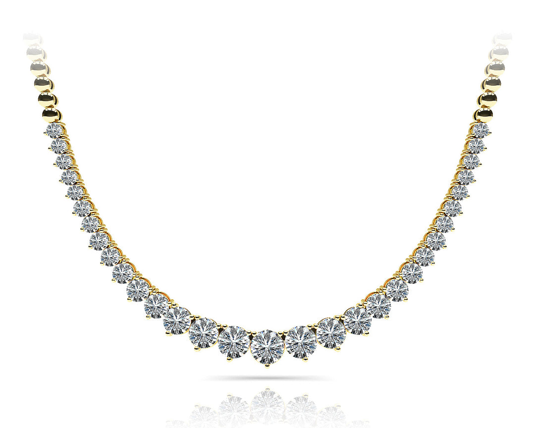 18K Yellow Gold Diamond Graduated Necklace