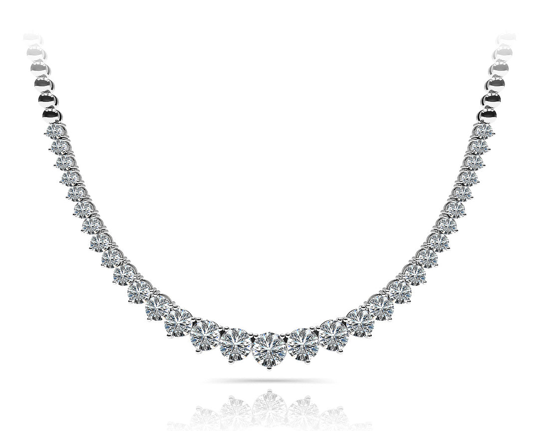 18K White Gold 2ctw Round Diamond Pendant Necklace