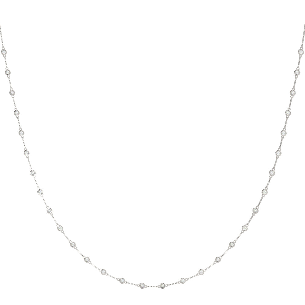 Platinum 1.20ctw Round Diamond Fashion Necklace