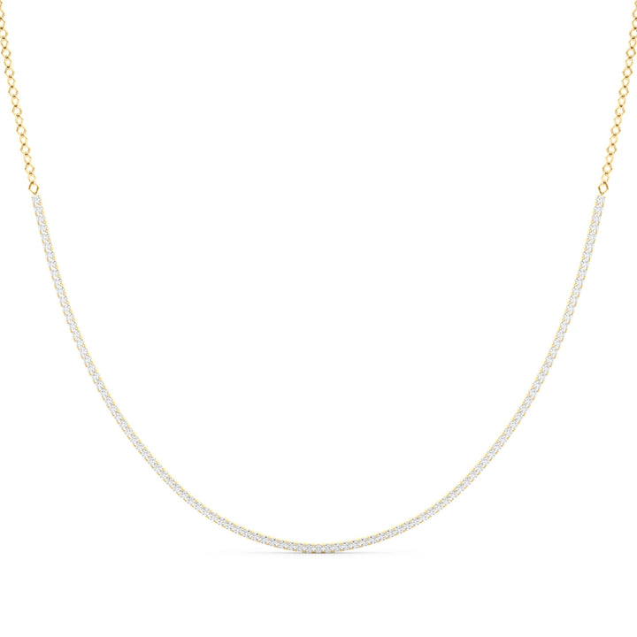 14K Yellow Gold Diamond Cluster Necklace