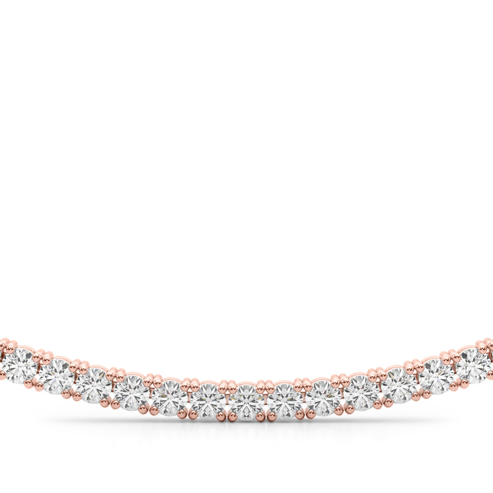 Rose Gold 3.68 CT Diamond Cluster Necklace