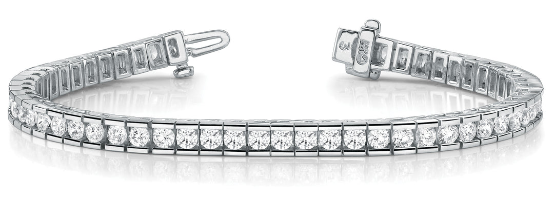 14K White Gold Diamond In-Line Bracelet