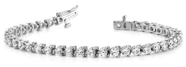 14K White Gold Round Diamond Tennis Bracelet