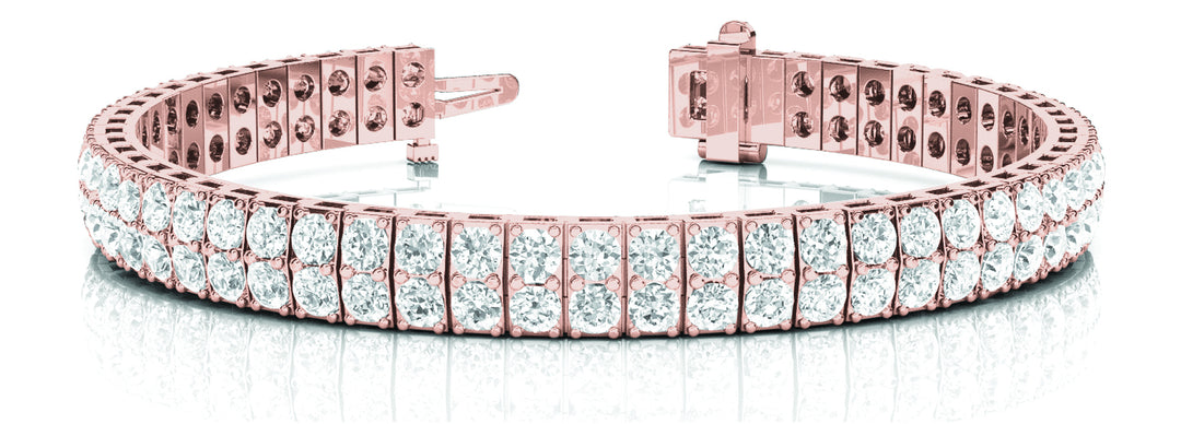 18K Rose Gold Multi-Row Diamond Bracelet