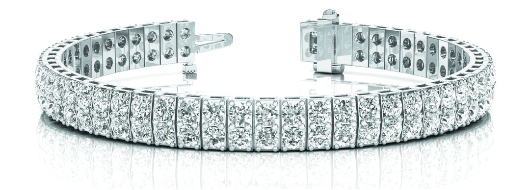 Platinum White Diamond Multi-Row Fashion Bracelet