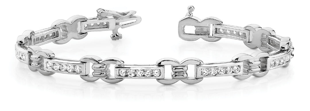 Platinum White Diamond Fashion Tennis Bracelet
