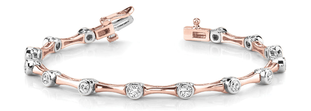 14K Rose Gold Diamond Fashion Bracelet