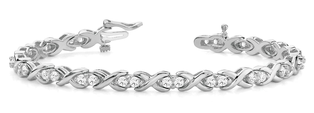 Platinum White Diamond Fashion Bracelet 1.75 ctw