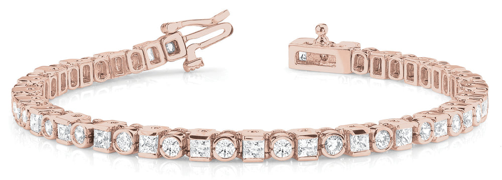 18K Rose Gold 4ct Diamond Bezel Bracelet