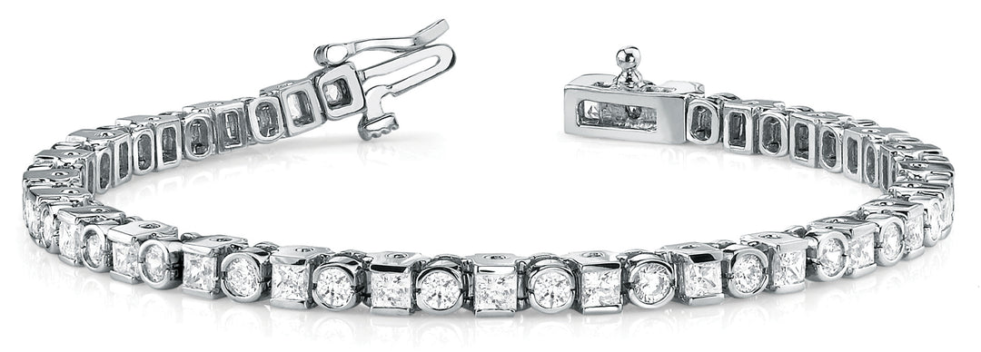 18K White Gold 4 ct Diamond In-Line Bracelet
