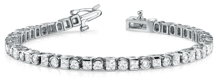 Platinum 4ctw Diamond Bezel In-Line Bracelet