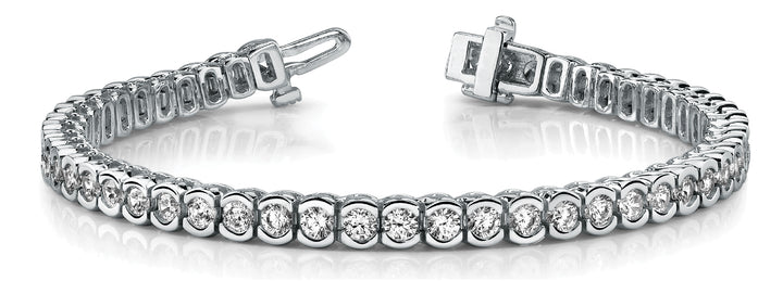 Platinum White Diamond In-Line Fashion Bracelet