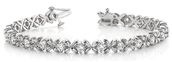 Platinum 2ctw Round Diamond In-Line Fashion Bracelet