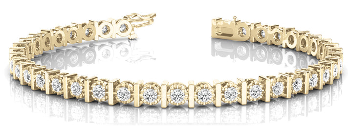 18K Yellow Gold Diamond In-Line Bracelet