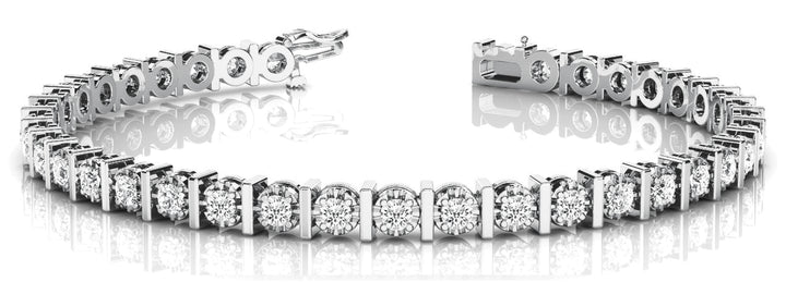 14K White Gold 1/2 ct Diamond Bar Bracelet