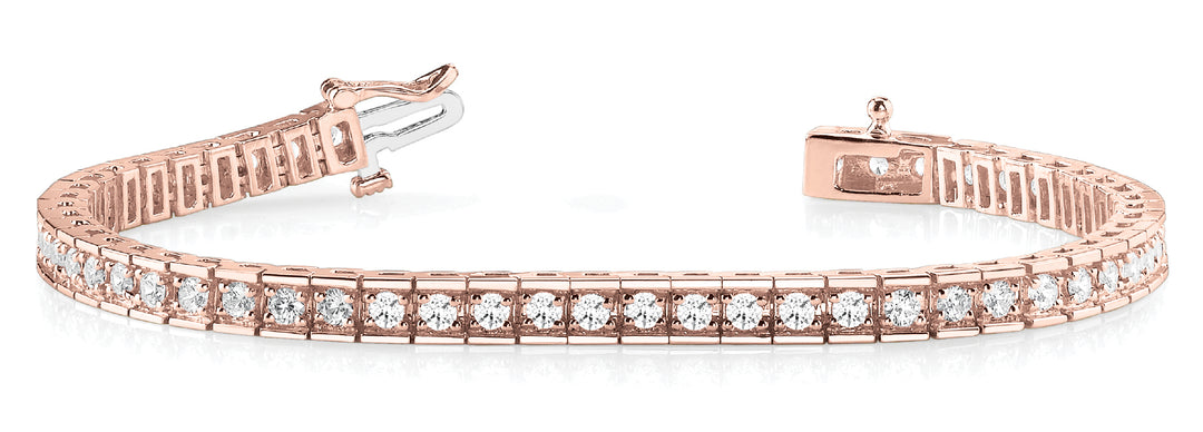 18K Rose Gold Diamond Tennis Bracelet