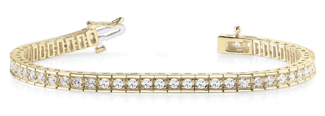 14K Yellow Gold Diamond Tennis Bracelet