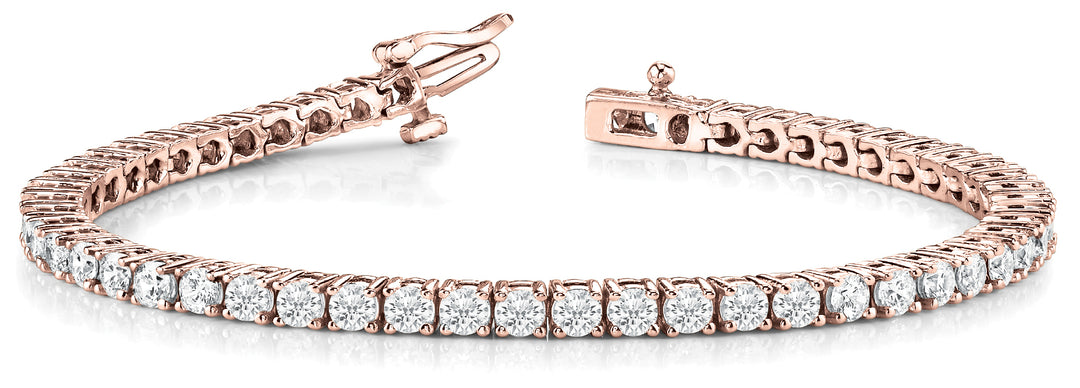 18K Rose Gold Diamond In-Line Fashion Bracelet