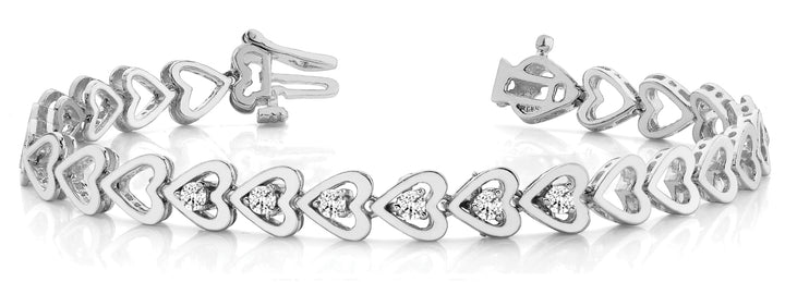 White Gold 1/4 CT Diamond In-Line Fashion Bracelet