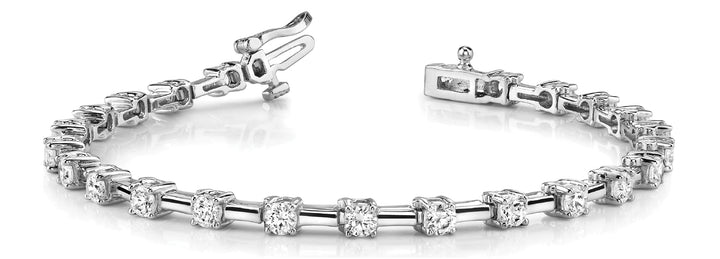Platinum White Diamond Fashion Tennis Bracelet