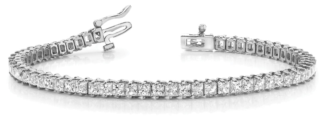 Platinum 5.25ctw Square Diamond Tennis Bracelet