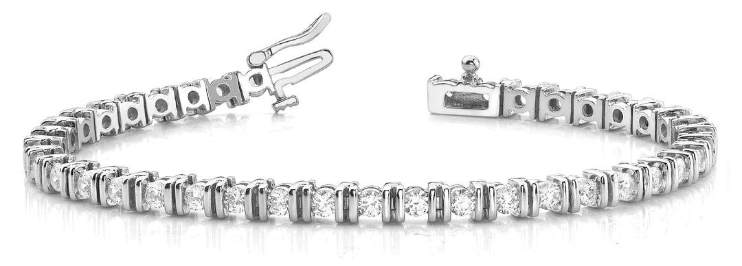 14K White Gold 3.20ctw Round Diamond Bracelet