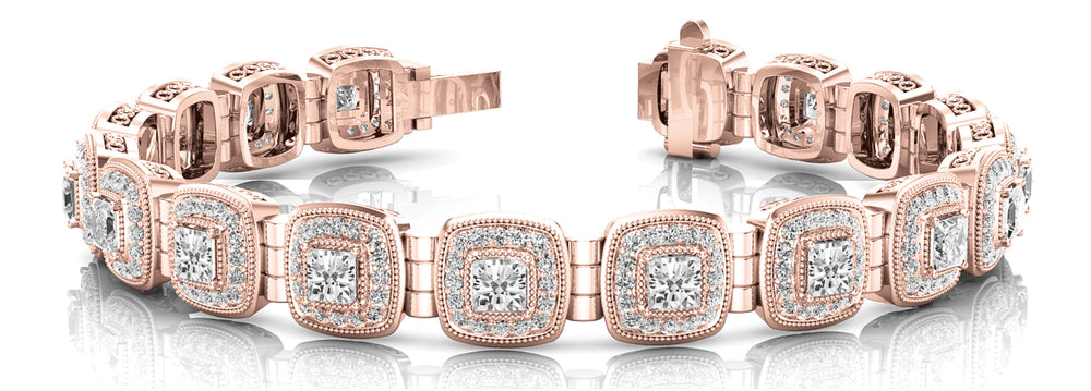 14K Rose Gold Multi-Diamond Fashion Bracelet
