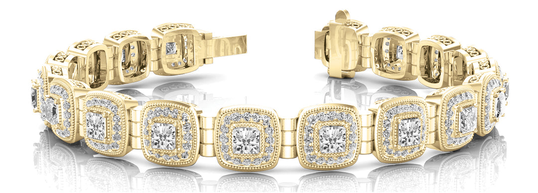 18K Yellow Gold Multi-Cut Diamond Fashion Bracelet