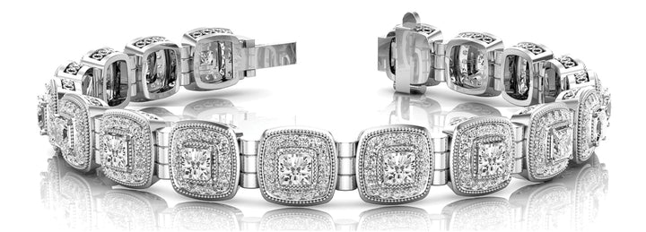 14K White Gold Multi-Diamond Fashion Bracelet