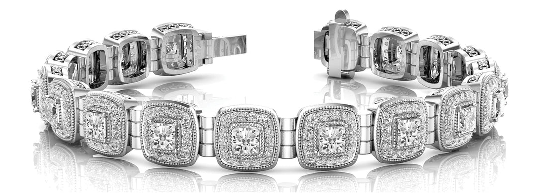 18K White Gold Diamond Multi-Stone Fashion Bracelet