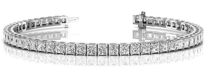 14K White Gold Square Diamond Fashion Bracelet