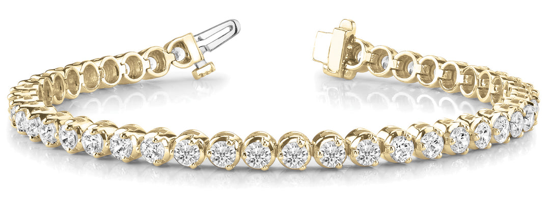 18K Yellow Gold Round Diamond Fashion Bracelet