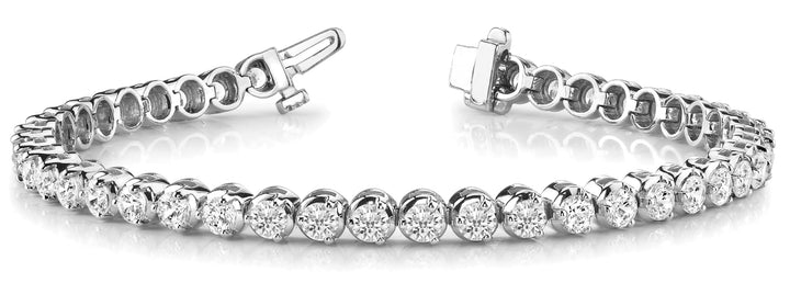 14K White Gold Diamond Line Bracelet - 11 CTW