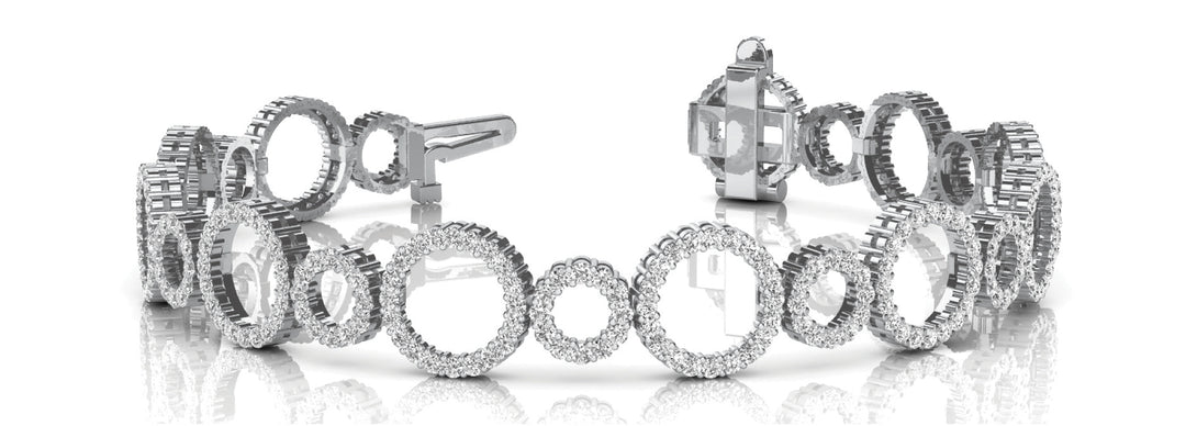 18K White Gold Multi-Diamond Fashion Bracelet