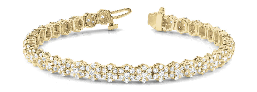 18K Yellow Gold Multi-Diamond Fashion Bracelet