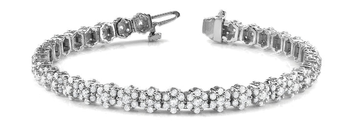 14K White Gold Round Diamond Fashion Bracelet
