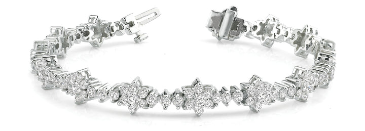 18K White Gold Multi-Diamond Fashion Bracelet