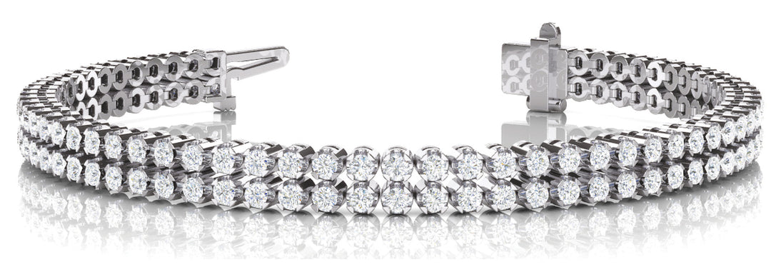 14K White Gold 3.85ctw Diamond In-Line Bracelet