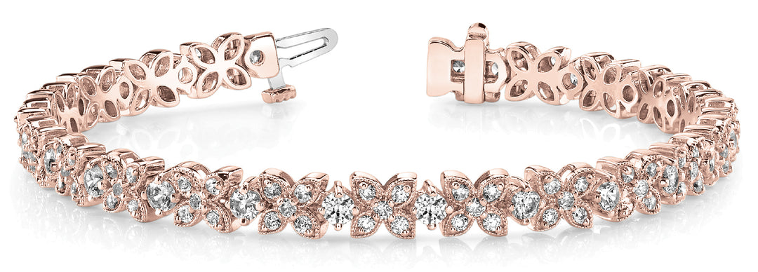 14K Rose Gold Diamond Fashion Bracelet