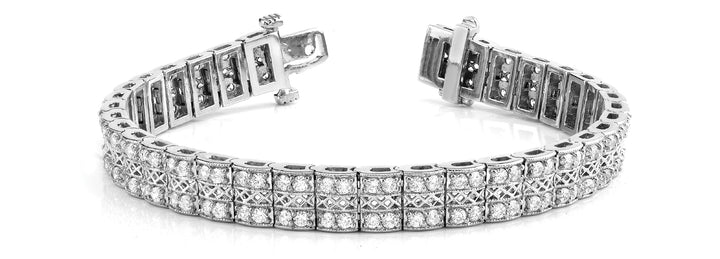 14K White Gold 2.25ctw Multi-Row Diamond Bracelet