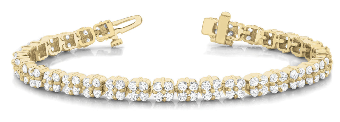 18K Yellow Gold 10.38 CT Diamond Tennis Bracelet