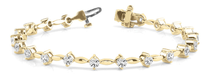 14K Yellow Gold 1ctw Round Diamond Fashion Bracelet