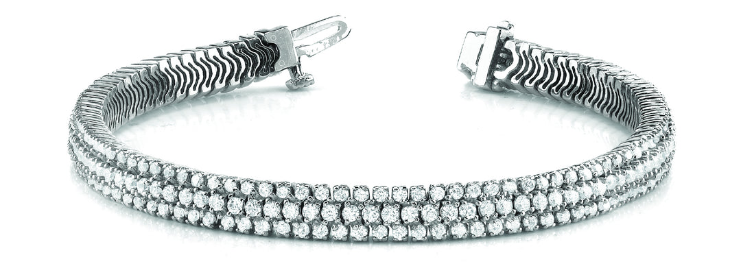18K White Gold Multi-Row Diamond Bracelet