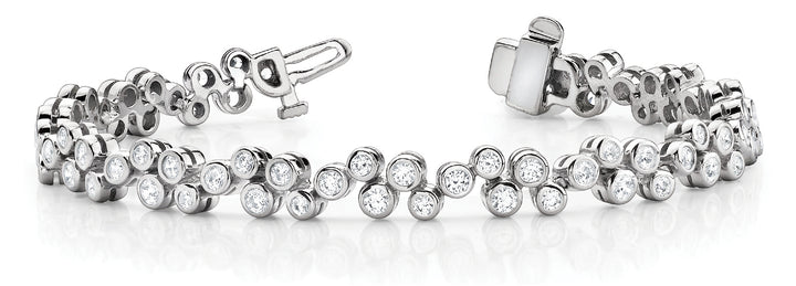 18K White Gold Diamond Fashion Tennis Bracelet