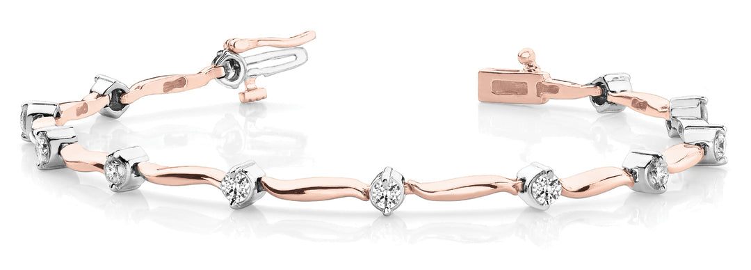 18K Rose Gold 1 CT Diamond Fashion Bracelet