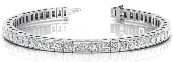 Platinum White 10.71ctw Square Diamond Bracelet