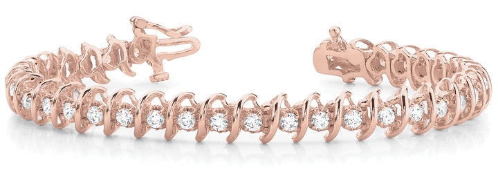 Rose Gold 1/4 CT Diamond Fashion Link Bracelet