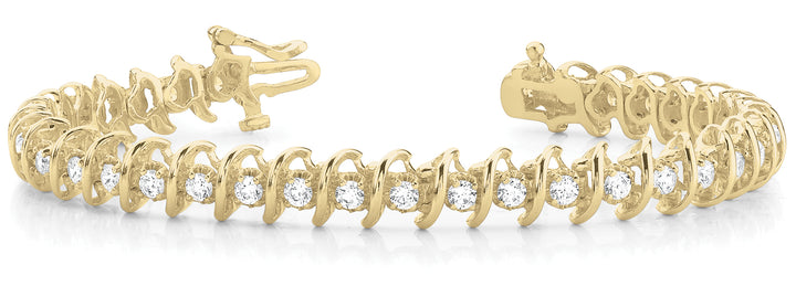 14K Yellow Gold Diamond Fashion Bracelet