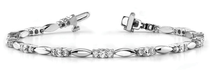Platinum 1ctw Round Diamond Fashion Bracelet